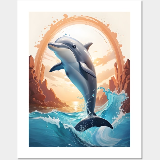 Dolphin Wall Art by Buff Geeks Art